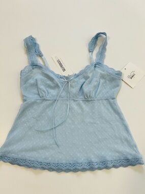 Eberjey Pale Blue Lace-Trim Camisole